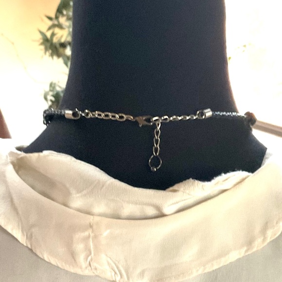 Four Strand Necklace with Silver Cross Adjustable - Picture 4 of 8